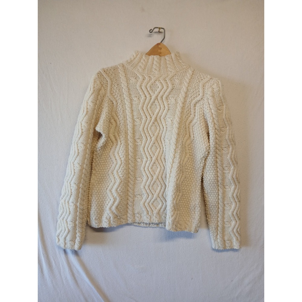 Paul James 100% Wool Chunky Knit Fisherman Cable Knit Sweater
